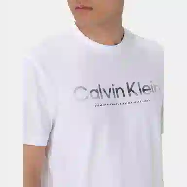 Calvin Klein Logo Print Crewneck T-Shirt White