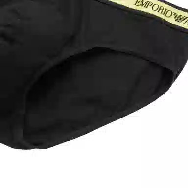 Emporio Armani Jacquard Triangle Briefs 2-Pack Black