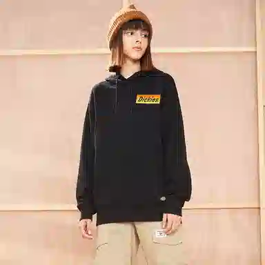Dickies Letter Embroidered Hoodie Black