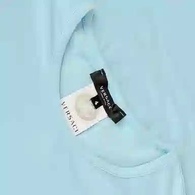 Versace Logo Print T-Shirt Light Blue