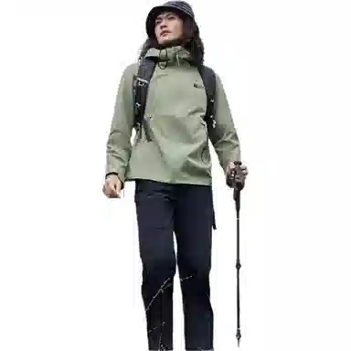 乔丹  运动生活系列 纯色连帽拉链舒适  防水防风耐磨冲锋衣 男款 鳄梨绿