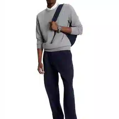 Tommy Hilfiger FW23 Solid Crewneck Sweater Sweaters Grey Heather Logo