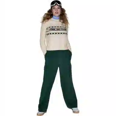 Victoria's Secret PINK Crewneck SweaterNatural Heather Ski Club