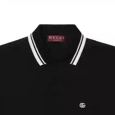 GUCCI Striped Polo Shirt Black
