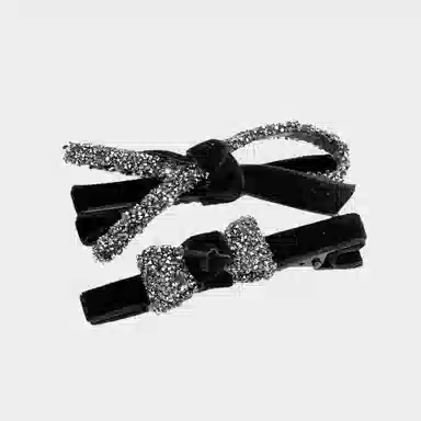 卡铂雅 绒布休闲时尚潮流设计港风气质复古镶钻极简高级感发饰 发夹 女款