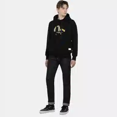 EVISU FW22 Seagull Print Hoodie Black