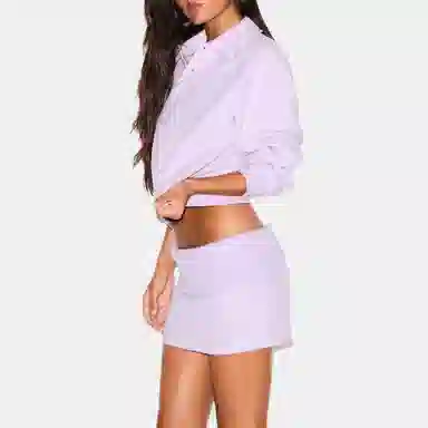 SKIMS FW25 Cotton Fleece Foldover Mini Skirt