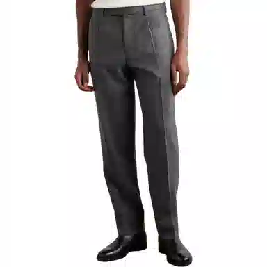 杰尼亚 纯色拉链锥形长裤 休闲裤 男款