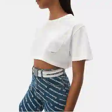 Alexander Wang Cropped T-Shirt White