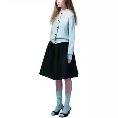 MARDI MERCREDI RACCOON BLENDED CARDIGAN ROUND NECK SPADE_