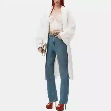 Alexander Wang Loose Straight High Waist Jeans Blue