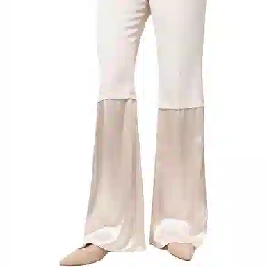 Fendi SS23 High Waist Flared Trousers Off White