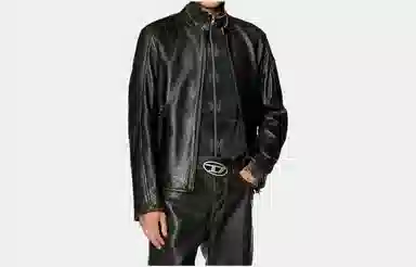 DIESEL OVAL D LOGO Brown Jacket