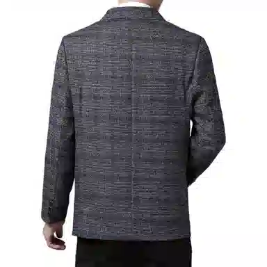 老爷车 男装春秋季时尚洋气商务绅士立体设计经典格子外套西装 男款