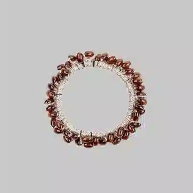 卡铂雅 棕色休闲时潮流设计港风气质复古极简高级感 发圈 女款