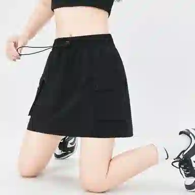 欧迪芬 高腰抽绳显瘦百搭半身裙工装短裙 女款