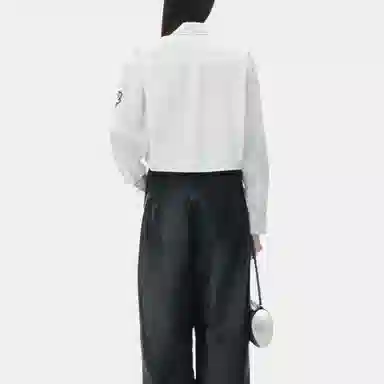 alexander wang Halo Print Cropped Button-Up Shirt