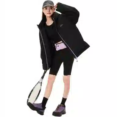 鸭鸭 新山系系列 户外运动轻量化高透湿透气防风雨防水防油污保暖耐磨连帽拼接撞色外套羽绒服 女款