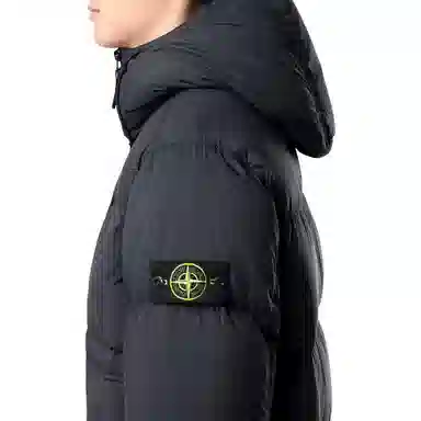 Stone Island Logo Embroidered Down Jacket