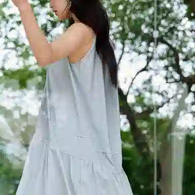 茵曼 宽松简约通勤无袖连衣裙 女款