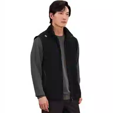 探路者 纯色百搭简约舒适休闲马甲 男款 黑色