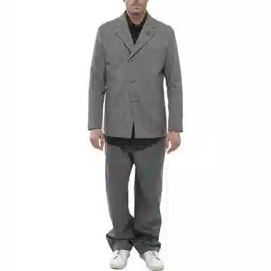 DIOR SS21 Prince of Wales Blazer Gray