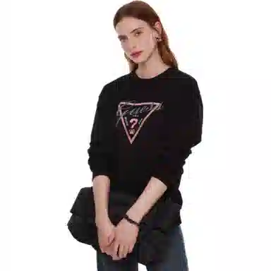 GUESS Classic Triangle Logo Pullover Sweatshirt
