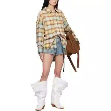 R13 Plaid Shirt Yellow