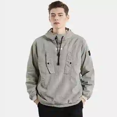 Stone Island FW23 Metal Nylon Check Pullover Jacket Gray Mud