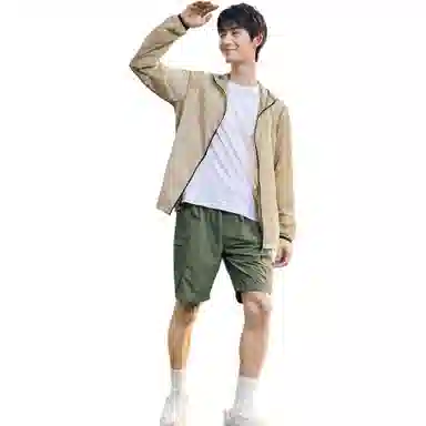 特步 轻薄透气舒适 防紫外线防晒服 男款 风滚草