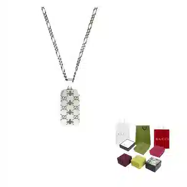 GUCCI GG Marmont Pendant Necklace Silver