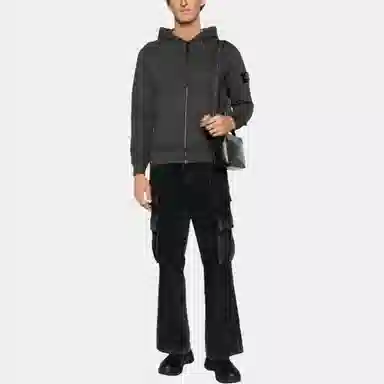 Stone Island FW23 Compass Zip Hoodie Lead Gray