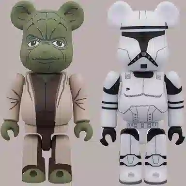 BE@RBRICK Star Wars Yoda + Clone Trooper 100%