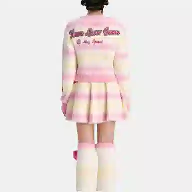 13 DEMARZO x CARE BEARS Striped Gradient Pleated Skirt