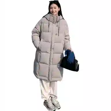 鸭鸭 保暖百搭时尚韩版中长款休闲长袖羽绒服 女款
