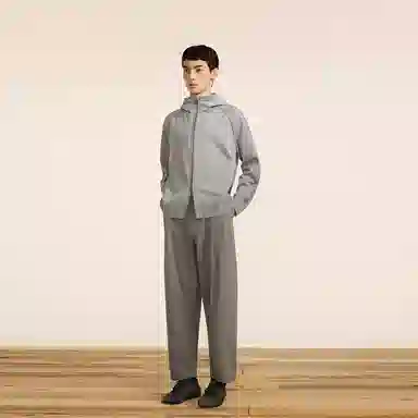 速写 宽松时尚百搭连帽拉链长袖针织衫 男款