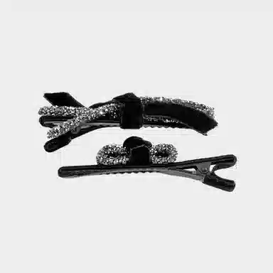 卡铂雅 绒布休闲时尚潮流设计港风气质复古镶钻极简高级感发饰 发夹 女款