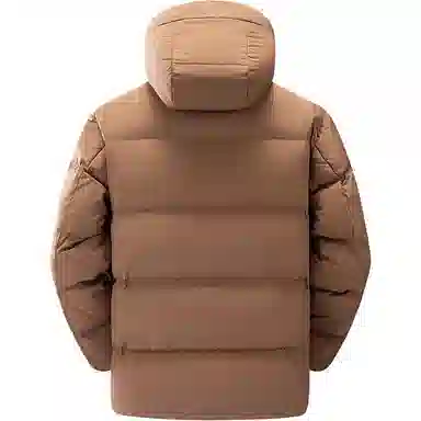 鸭鸭 户外系列 纯色百搭韩版潮流基础简约石墨烯保暖防寒连帽立领羽绒服 男款