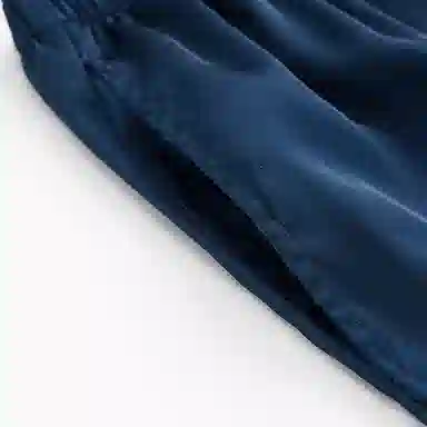 欧迪芬 冰丝凉感宽松透气丝滑舒适纯色简约可外穿双口袋睡裤 男款 深蓝色