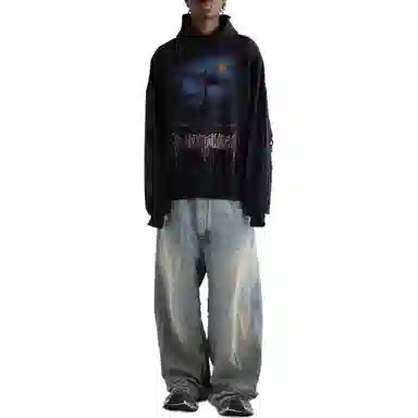 Balenciaga FW23 Logo Hoodie Black