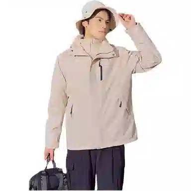 浪莎  户外三合一纯色休闲舒适连帽宽松拉链  防水防风保暖冲锋衣 男女同款