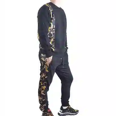 范思哲 太阳花套头长袖卫衣 男款 黑色