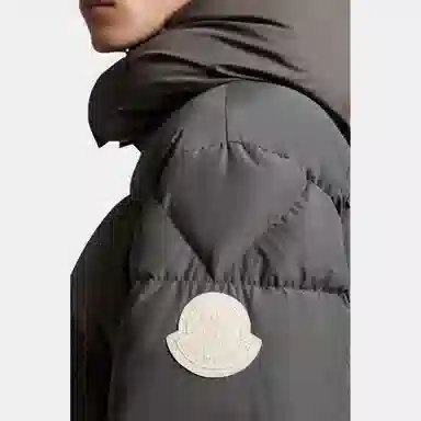Moncler FW22 Logo Badge Hooded Down Jacket Green