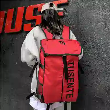 彤彤兔 潮牌大容量运动 牛津布 双肩包 常规 男女同款情侣款 红色/灰色/黑色