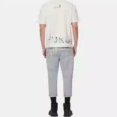 EVISU SS22 Denim Pants Light Grey