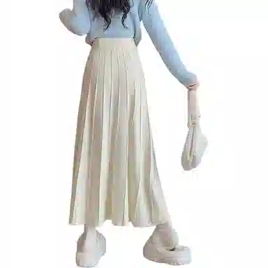 恒源祥 时尚百搭纯色百褶裙休闲长裙 女款