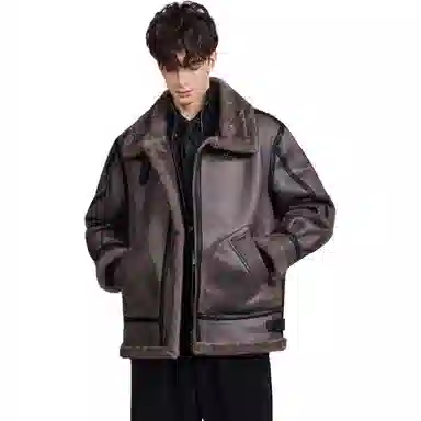 WILD LEADER Vintage Biker Jacket Khaki