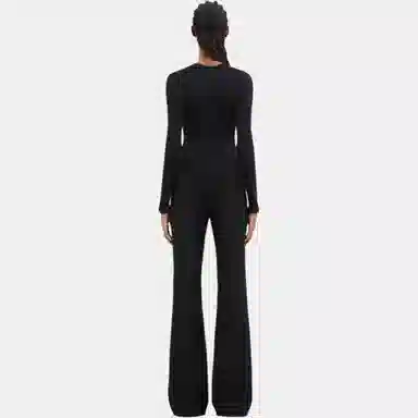 COURREGES SS24 90'S ZIP NECK T-SHIRT V T BLACK