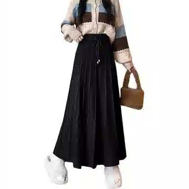 恒源祥 时尚百搭纯色百褶裙休闲长裙 女款