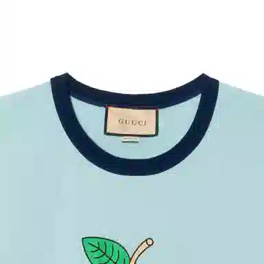 GUCCI SS24 Logo Print T-Shirt Blue
